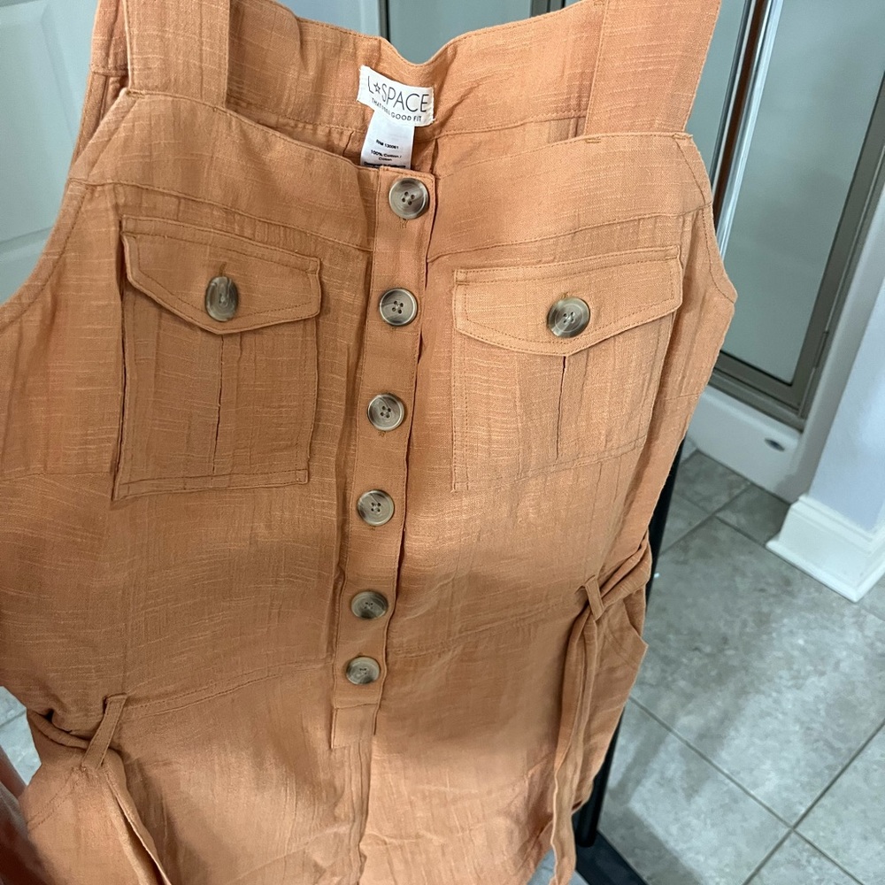 L*Space Terracotta Button-Down Romper